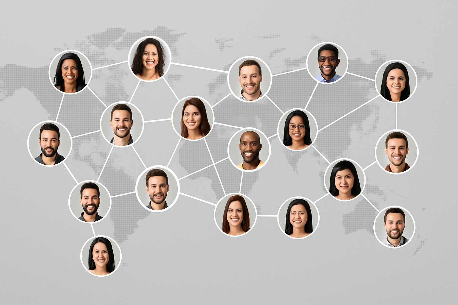 Network connectivity showing global Ntetsia members